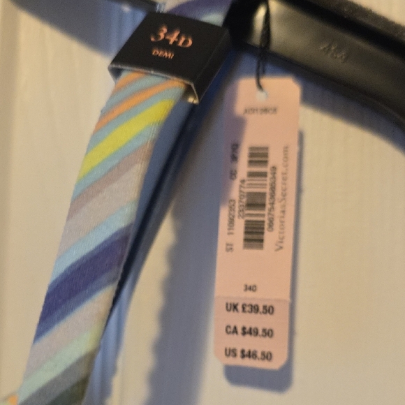 Striped Blue Multi-Color Bra - Picture 3 of 3